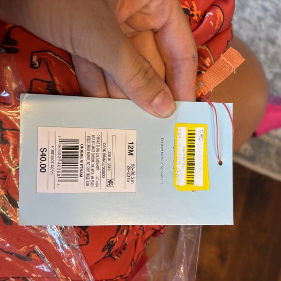 Cat and Jack 3 in 1 Jacket Boys 12 Months Orange Fleece Warm Winter Coat NEW - Picture 8 of 8